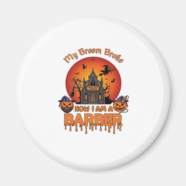 Friseurbürste zerbrach Halloween-Kürbis-Schneider  Magnet (Vorne)