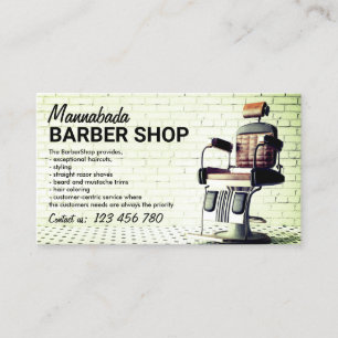 Friseurgeschäft Benutzerdefiniertes grünes Foto Visitenkarte