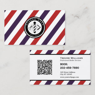Friseurgeschäft Streifen Friseursalon-Logo Visitenkarte