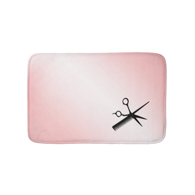 Friseurin Design Pink Badematte (Vorderseite)