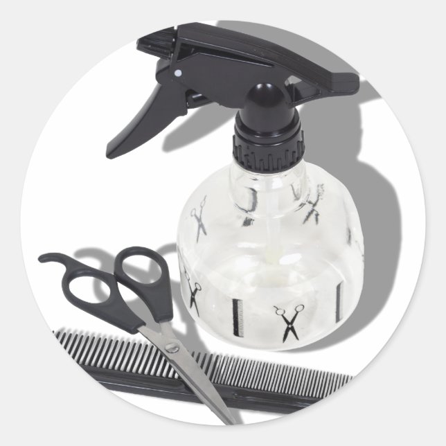 FriseurItems060910Schatten Runder Aufkleber (Vorderseite)