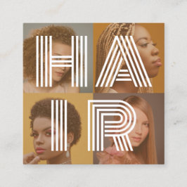 Friseurkarte für das Foto Quadratische Visitenkarte