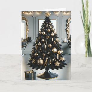 Friseurkarte für Schwarz und Gold Karte