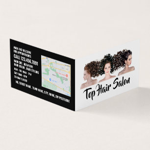 Friseurmodelle, Haarstühle, Friseursalon Loyalität Visitenkarten
