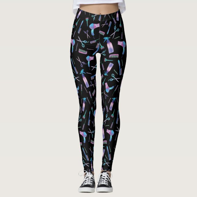 Friseurmuster Leggings (Vorderseite)