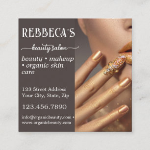 Friseurnägel Makeup Eyelash QR Code Quadratische Visitenkarte