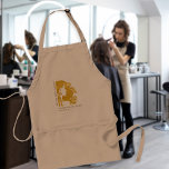 Friseurname Friseursalon Logo elegant Luxus Schürze<br><div class="desc">Personalisierte,  elegante Friseursalon-Schürze mit Imitate goldenes Frauenlogo (Sie können es durch Ihre eigene ersetzen!) und mit dem Stylist und Salon individuelle Name.</div>