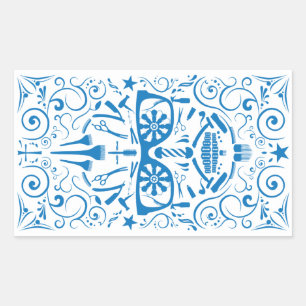 Friseurpanzer Rechteckiger Aufkleber