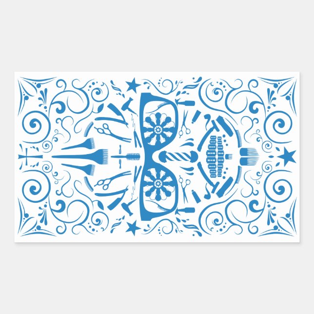 Friseurpanzer Rechteckiger Aufkleber (Vorderseite)