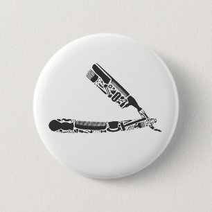 Friseurrasiermesserikonen Button