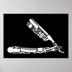 Friseurrasiermesserikonen Poster
