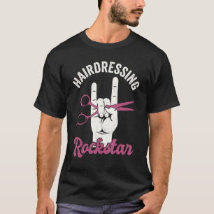 Friseurrockstar, lustiger Friseur, Retro h T-Shirt