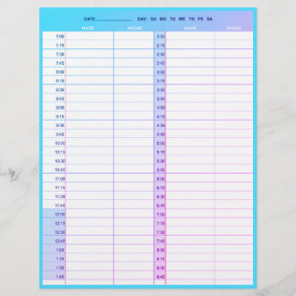 Friseursalon 1-tägige Terminkalender Briefbogen