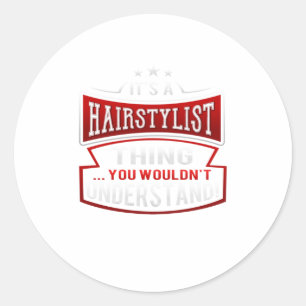 Friseursalon Barber Funny Beauty Frische Pasta mac Runder Aufkleber