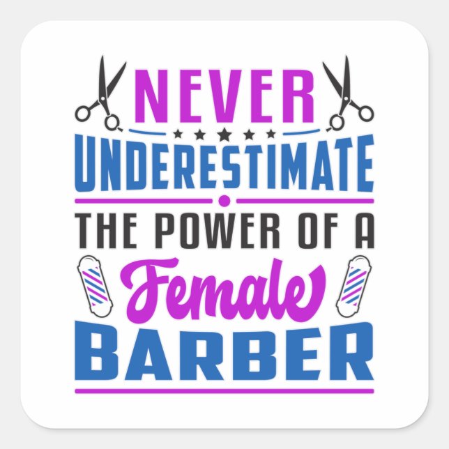 Friseursalon Barber Schere Friseur Geschenk Idee Quadratischer Aufkleber (Vorderseite)