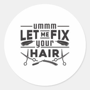 Friseursalon Barber Schere Friseur Geschenk Idee Runder Aufkleber