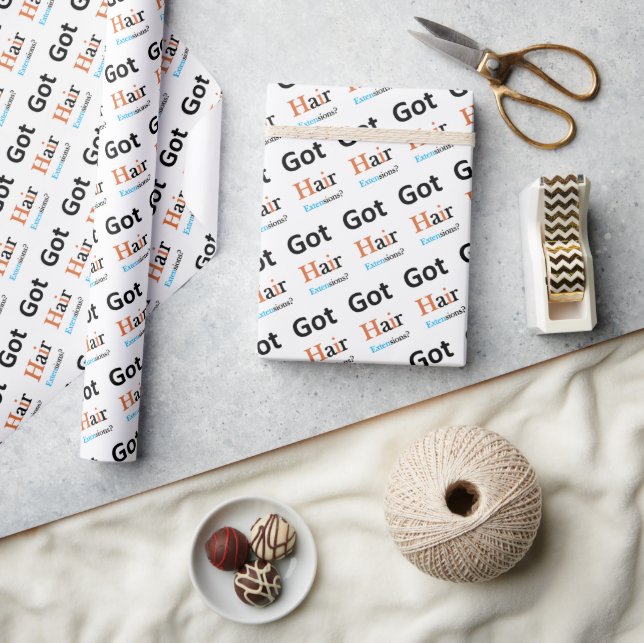 Friseursalon, Barbier Got Haarextensions? Geschenkpapier (Kunsthandwerk)