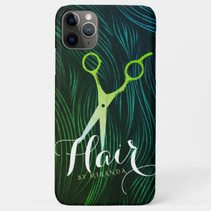 Friseursalon Beauty Green Gold Schere Case-Mate iPhone Hülle
