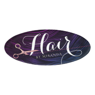 Friseursalon Beauty Rose Goldschere Namenschild
