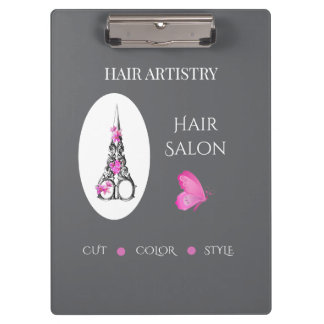 Friseursalon-Boutique-Geschäfts-Branding-Schere Klemmbrett