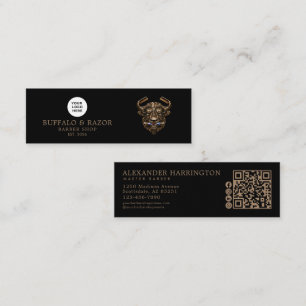 Friseursalon Bronze Büffel Qr Code Social Icons Mini Visitenkarte