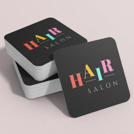 Friseursalon bunte Typografie Moderne Friseurin Quadratische Visitenkarte