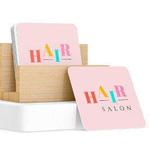 Friseursalon bunte Typografie Moderne Friseurin Quadratische Visitenkarte