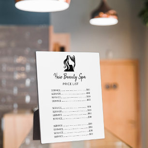 Friseursalon elegante schwarz-weiß Speisekarte Pre Fotoplatte