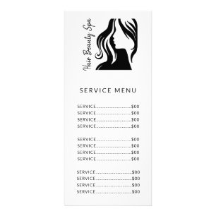 Friseursalon elegantes Logo, schwarz Service Menü