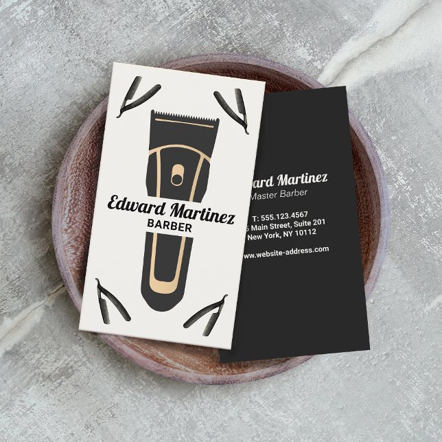Friseursalon Elektrischer Clipper, Razor Visitenkarte (Von Creator hochgeladen)