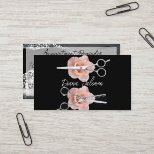 Friseursalon Erinnerung Schwarzer Marmor Visitenkarte