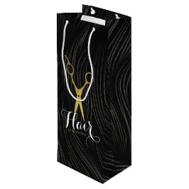 Friseursalon Fairstylist Moderne Black Gold Schere Geschenktüte Für Weinflaschen