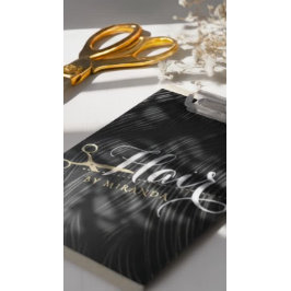 Friseursalon Fairstylist Moderne Black Gold Schere Klemmbrett