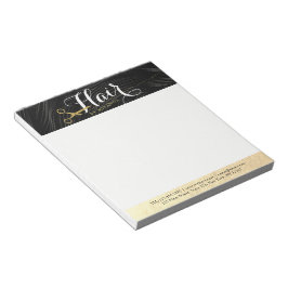 Friseursalon Fairstylist Moderne Black Gold Schere Notizblock