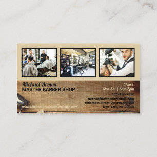 Friseursalon Foto rustikaler Friseur für Männer Visitenkarte