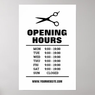 Friseursalon Friseur Öffnungszeiten Poster