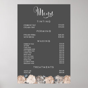 Friseursalon Friseurin Menü Preis Poster