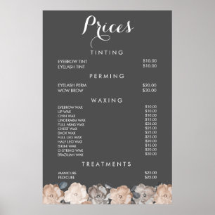 Friseursalon Friseurin Menü Preis Poster