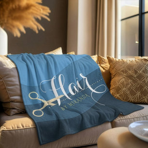 Friseursalon Friseursalon Moderne Blue & Gold Sche Fleecedecke