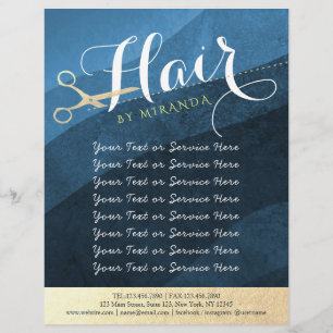 Friseursalon Friseursalon Moderne Blue & Gold Sche Flyer
