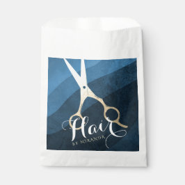 Friseursalon Friseursalon Moderne Blue & Gold Sche Geschenktütchen