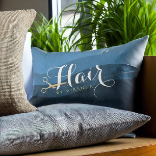 Friseursalon Friseursalon Moderne Blue & Gold Sche Lendenkissen