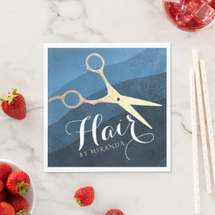 Friseursalon Friseursalon Moderne Blue & Gold Sche Serviette