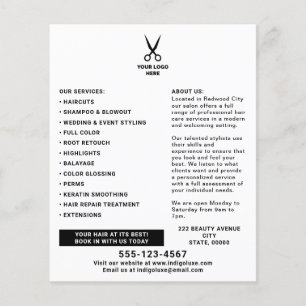 Friseursalon Fügen Sie Ihr Logo Marketing Flyer