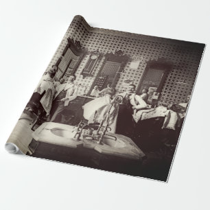 Friseursalon für Herren aus den 1890er Jahren Geschenkpapier