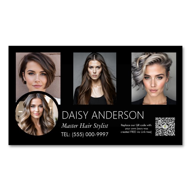 Friseursalon für kleine Unternehmen Zuhause Magnetische Visitenkarte (Vorderseite)