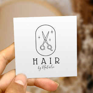 Friseursalon für Minimalistische Schere Quadratische Visitenkarte