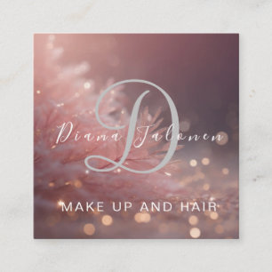 Friseursalon Glitter Pink Visagist Trendig Quadratische Visitenkarte