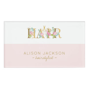 Friseursalon Gold Rosa Glattleder Namenschild