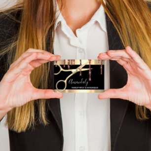 Friseursalon Goldene Schere Schwarz Visitenkarte